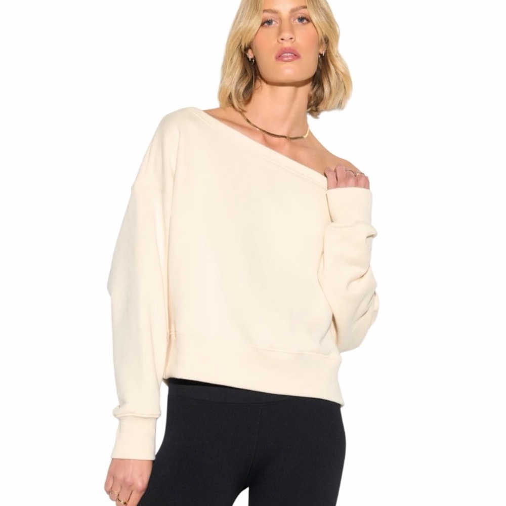 SPIRITUAL GANGSTER vida off shoulder top‎ canvas ivory size small NWT